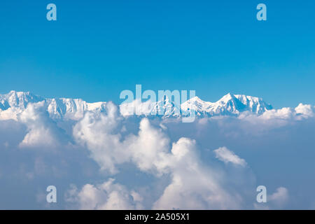 Himalaya range seen from the window seat of a plane Stock Photo