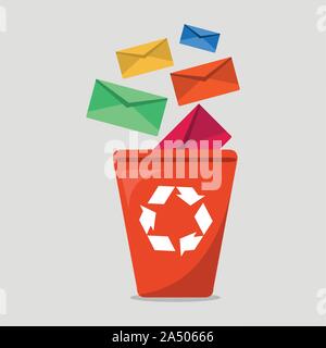 delete email to the trash bin  symbol vector illustration Stock Vector