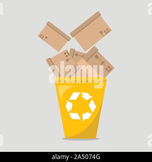 paper garbage to the trash bin symbol vector illustration Stock Vector