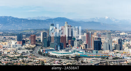 Los Angeles, California – April 14, 2019: Downtown skyline city cityscape in Los Angeles, California. Stock Photo