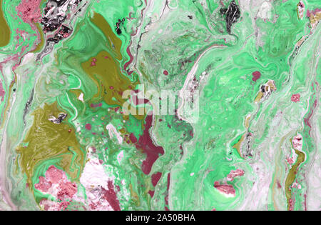 Colorful forest green, dim gray and rosy brown stripes on canvas, textile, paper. Hand drawn brush smears, drips and strokes of oil or acrylic paint. Stock Photo