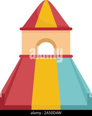 Rubber kid slide icon. Flat illustration of rubber kid slide vector icon for web design Stock Vector