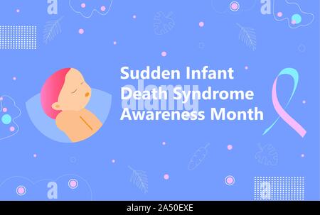 Sudden Infant Death Syndrome Awareness Month is organized in October in USA. Stock Vector