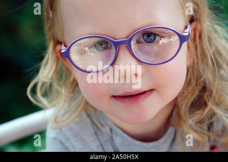 3 years old girl, portrait, Karlovy Vary, Czech Republic Stock Photo