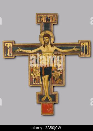 A crucifix above the main altar in the sanctuary at the Catholic ...