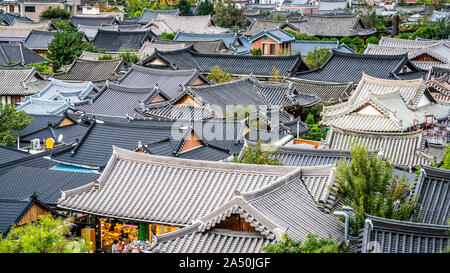 Jeonju Hanok Maeul village roofs in Jeonju-si South Korea Stock Photo