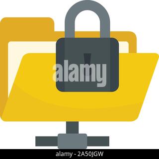 Secured folder icon. Flat illustration of secured folder vector icon for web design Stock Vector