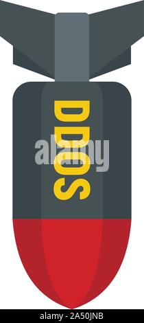 Dos hacker bomb icon. Flat illustration of dos hacker bomb vector icon for web design Stock Vector