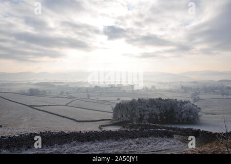 Winter Howgill Fells  and Eden Valley, Cumbria Stock Photo