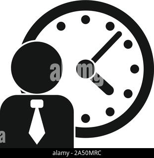 Administrator time icon. Simple illustration of administrator time vector icon for web design isolated on white background Stock Vector