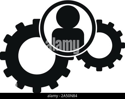 Gear wheel avatar icon. Simple illustration of gear wheel avatar vector icon for web design isolated on white background Stock Vector
