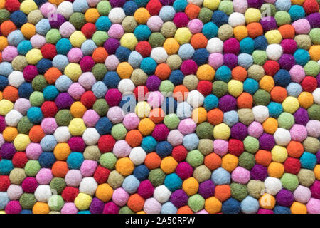 texture of colorful felt ball carpet Stock Photo