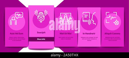 Voice Control Onboarding Elements Icons Set Vector Stock Vector