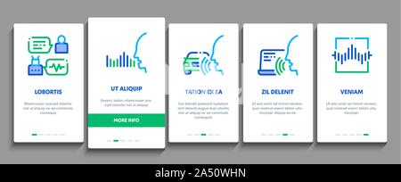 Voice Control Onboarding Elements Icons Set Vector Stock Vector