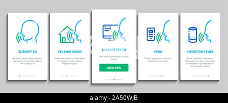 Voice Control Onboarding Elements Icons Set Vector Stock Vector