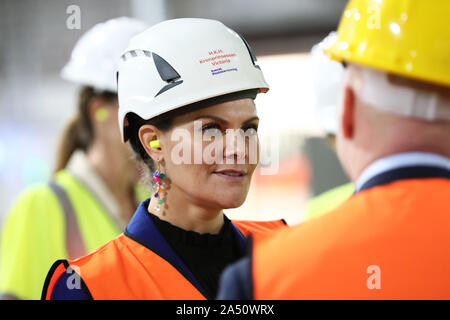 Motala, Sweden. 17th Oct, 2019  Crown Princess Victoria visited Östergötland on Thursday to learn more about plastic recycling and visit 'Swedish plastic recycling' in Motala. The program also includes participation in the Children's Diabetes Foundation's 30th anniversary. In Motala, Europe's largest and most efficient plant for recycling plastic packaging is operated. Photo Jeppe Gustafsson Stock Photo