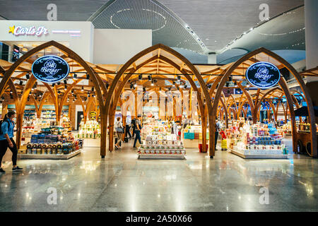 ISTANBUL,TURKEY,AUGUST 02, 2019: Interior view of the Istanbul new airport.  New Istanbul Airport is the main international airport located in Istanbu Stock Photo