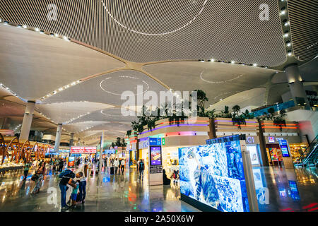 ISTANBUL,TURKEY,AUGUST 02, 2019: Interior view of the Istanbul new airport.  New Istanbul Airport is the main international airport located in Istanbu Stock Photo