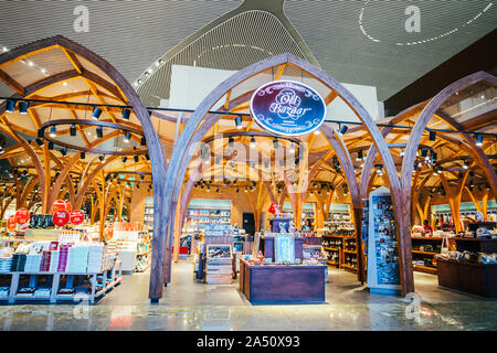 ISTANBUL,TURKEY,AUGUST 02, 2019: Interior view of the Istanbul new airport.  New Istanbul Airport is the main international airport located in Istanbu Stock Photo