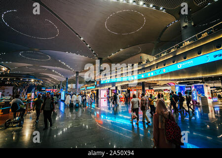 ISTANBUL,TURKEY,AUGUST 02, 2019: Interior view of the Istanbul new airport.  New Istanbul Airport is the main international airport located in Istanbu Stock Photo