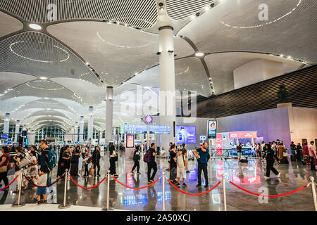 ISTANBUL,TURKEY,AUGUST 02, 2019: Interior view of the Istanbul new airport.  New Istanbul Airport is the main international airport located in Istanbu Stock Photo