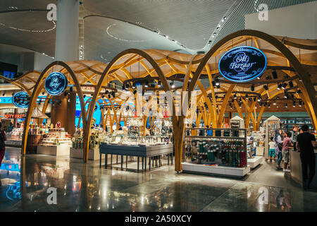 ISTANBUL,TURKEY,AUGUST 02, 2019: Interior view of the Istanbul new airport.  New Istanbul Airport is the main international airport located in Istanbu Stock Photo