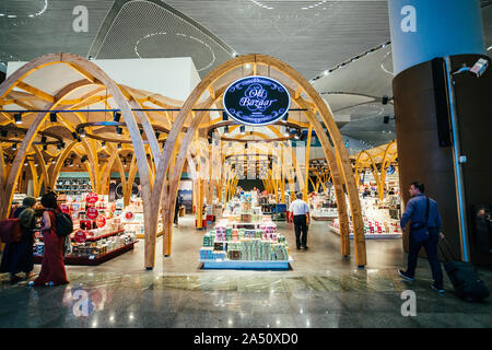 ISTANBUL,TURKEY,AUGUST 02, 2019: Interior view of the Istanbul new airport.  New Istanbul Airport is the main international airport located in Istanbu Stock Photo