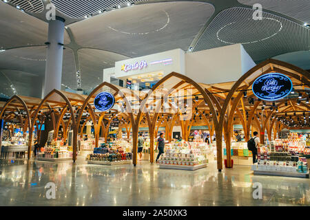 ISTANBUL,TURKEY,AUGUST 02, 2019: Interior view of the Istanbul new airport.  New Istanbul Airport is the main international airport located in Istanbu Stock Photo