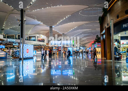 ISTANBUL,TURKEY,AUGUST 02, 2019: Interior view of the Istanbul new airport.  New Istanbul Airport is the main international airport located in Istanbu Stock Photo