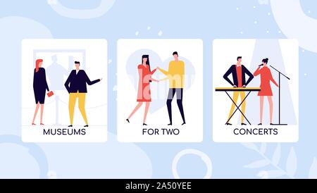 Leisure time activities vector colorful banner template Stock Vector