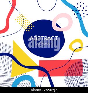 Colorful abstract geometric shapes flat vector illustration Stock Vector