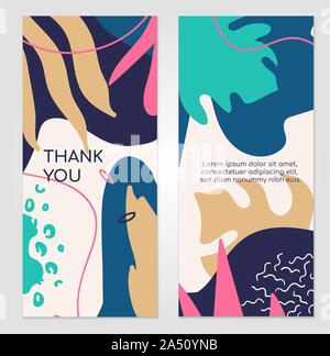 Thank you abstract vector banner templates set Stock Vector