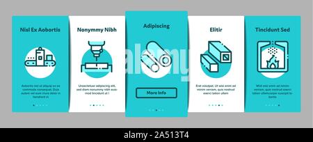 Metallurgical Onboarding Elements Icons Set Vector Stock Vector