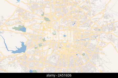 Printable street map of Nagpur, State Maharashtra, India. Map template for business use. Stock Vector