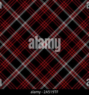 Tartan Pattern in Red and Black.Texture for plaid, tablecloths, clothes, shirts, dresses, paper, bedding, blankets, quilts and other textile products. Stock Vector