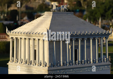 Minature reproduction of the mausoleum at halicarnassus, Turkey Stock Photo