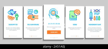 Biohacking Onboarding Elements Icons Set Vector Stock Vector