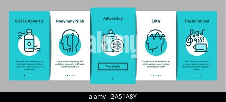 Biohacking Onboarding Elements Icons Set Vector Stock Vector
