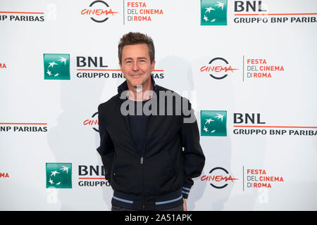 Edward Norton and Gugu Mbatha-Raw attending the photocall of Motherless Brooklyn during the Rome Film Fest 2019 Stock Photo