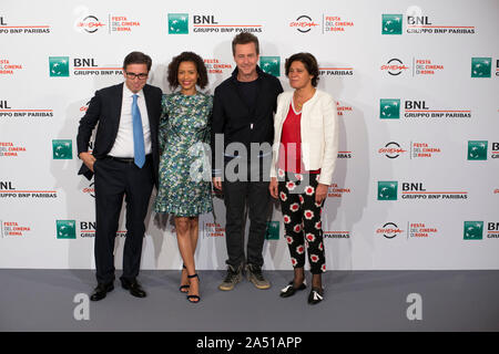 Edward Norton and Gugu Mbatha-Raw attending the photocall of Motherless Brooklyn during the Rome Film Fest 2019 Stock Photo