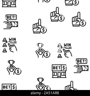 Betting And Gambling Seamless Pattern Vector Stock Vector