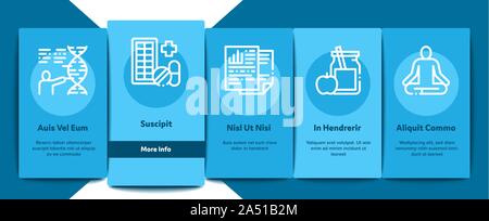 Biohacking Onboarding Elements Icons Set Vector Stock Vector