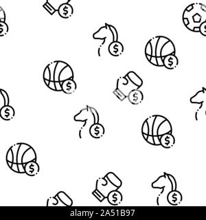 Betting And Gambling Seamless Pattern Vector Stock Vector