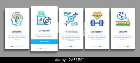 Biohacking Onboarding Elements Icons Set Vector Stock Vector