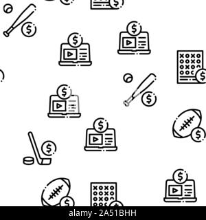 Betting And Gambling Seamless Pattern Vector Stock Vector