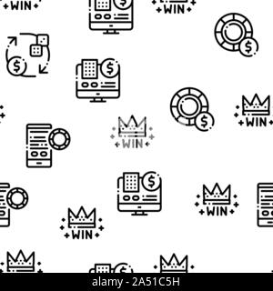 Betting And Gambling Seamless Pattern Vector Stock Vector