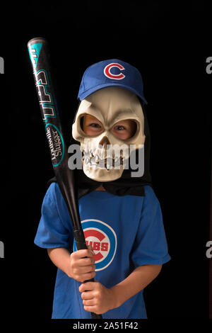 Child in baseball halloween costume Stock Photo