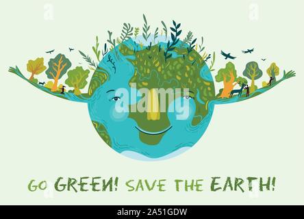 Save Earth Drawing Cartoon Vector Images (over 1,800)