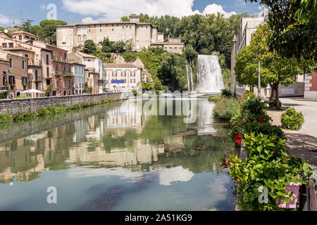 Scenic waterfall of Isola del Liri, small town in the province of Frosinone, Lazio, central Italy. Stock Photo