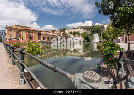 Scenic waterfall of Isola del Liri, small town in the province of Frosinone, Lazio, central Italy. Stock Photo